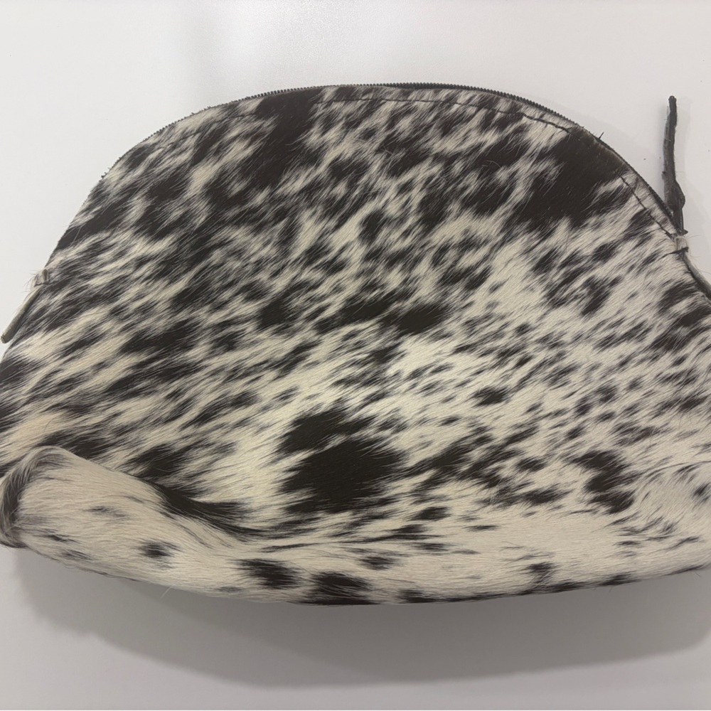 Black and White Authentic Cowhide Clutch.